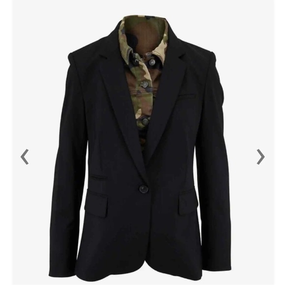 $248 Veronica Beard Slate Dickey Jacket insert Camo black tan green Denim 00-14 - Picture 13 of 15